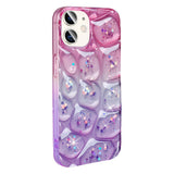 Apple iPhone 11 Kılıf Simli 3D Desenli Zore Hacar Kapak Pembe-Mor