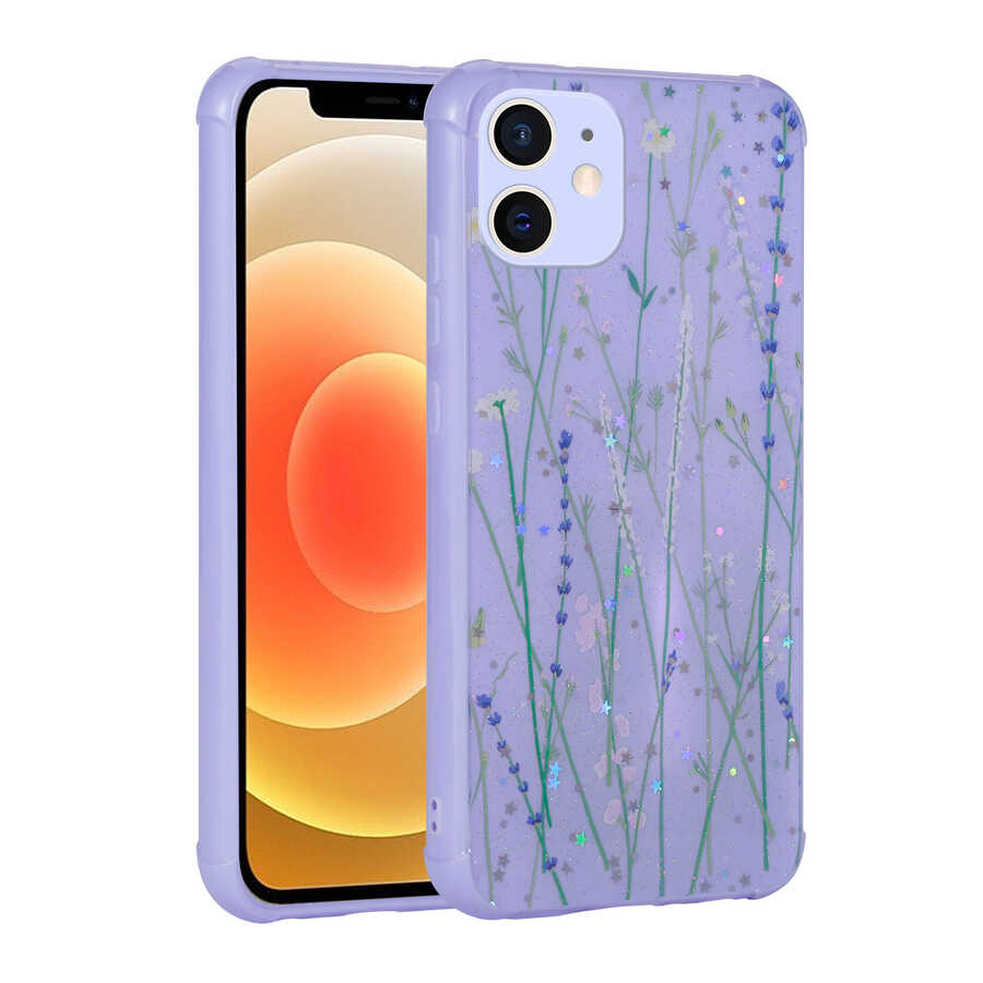 Apple iPhone 11 Kılıf Simli Desenli Kamera Korumalı Parlak Zore Popy Kapak Dallar