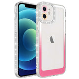 Apple iPhone 11 Kılıf Simli ve Renk Geçiş Tasarımlı Lens Korumalı Zore Park Kapak Pembe-Mavi