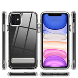 Apple iPhone 11 Kılıf Standlı Şeffaf Silikon Zore L-Stand Kapak Renksiz