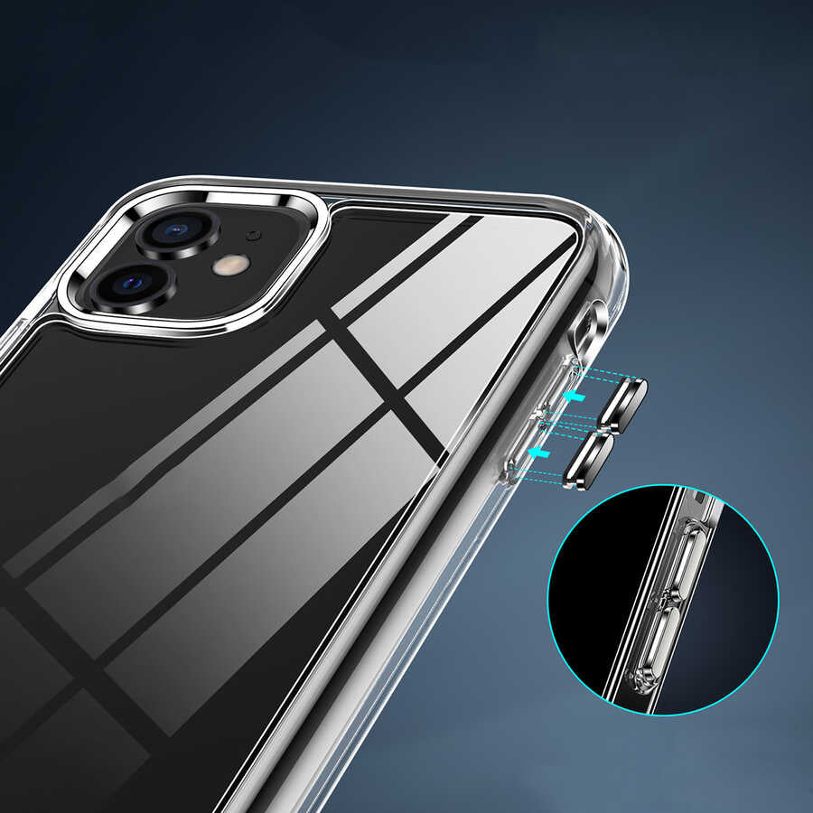 Apple iPhone 11 Kılıf Standlı Şeffaf Silikon Zore L-Stand Kapak Renksiz
