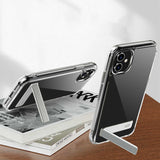 Apple iPhone 11 Kılıf Standlı Şeffaf Silikon Zore L-Stand Kapak Renksiz