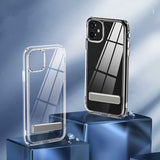 Apple iPhone 11 Kılıf Standlı Şeffaf Silikon Zore L-Stand Kapak Renksiz