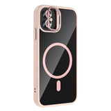 Apple iPhone 11 Kılıf Standlı ve Kamera Lens Hediyeli M-Safe Şarj Özellikli Zore Etro Kapak Lacivert