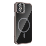 Apple iPhone 11 Kılıf Standlı ve Kamera Lens Hediyeli M-Safe Şarj Özellikli Zore Etro Kapak Gri