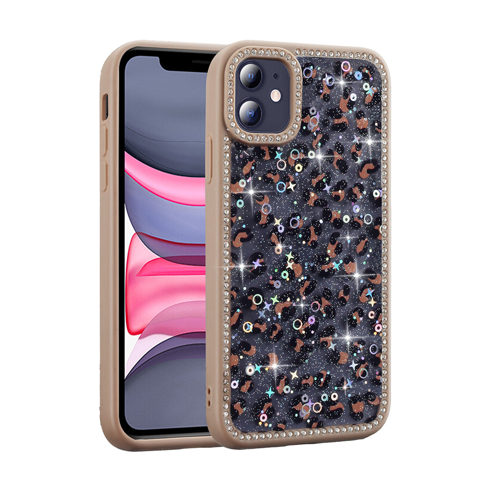 Apple iPhone 11 Kılıf Taşlı ve Simli Tasarım Zore Azra Kapak Gold