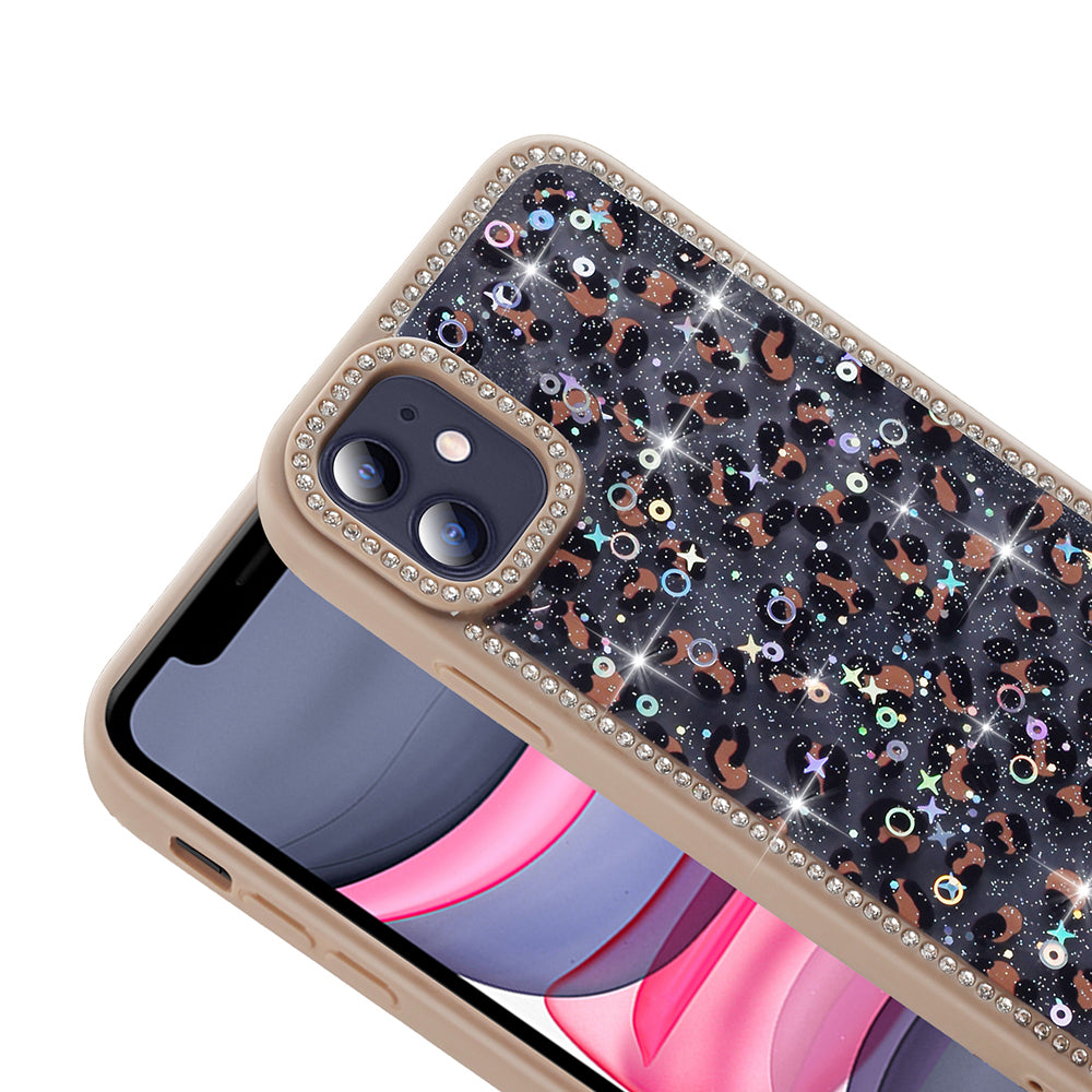 Apple iPhone 11 Kılıf Taşlı ve Simli Tasarım Zore Azra Kapak Gold