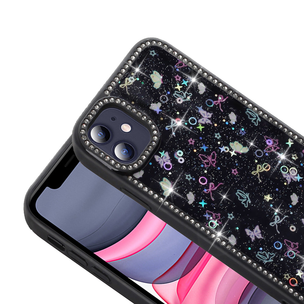 Apple iPhone 11 Kılıf Taşlı ve Simli Tasarım Zore Azra Kapak Gold
