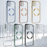 Apple iPhone 11 Kılıf Wireless Şarj Özellikli Sert PC Zore Riksos M-safe Kapak Gold