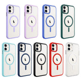 Apple iPhone 11 Kılıf Wireless Şarj Özellikli Zore Krom M-safe Silikon Kapak Kırmızı