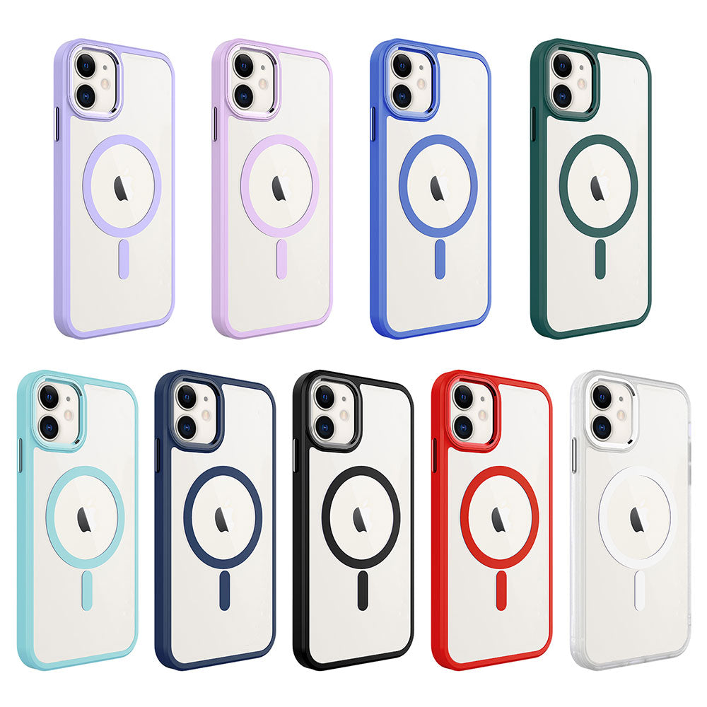 Apple iPhone 11 Kılıf Wireless Şarj Özellikli Zore Krom M-safe Silikon Kapak Yeşil