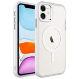 Apple iPhone 11 Kılıf Wireless Şarj Özellikli Zore Krom M-safe Silikon Kapak Renksiz