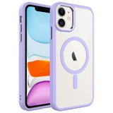 Apple iPhone 11 Kılıf Wireless Şarj Özellikli Zore Krom M-safe Silikon Kapak Lila