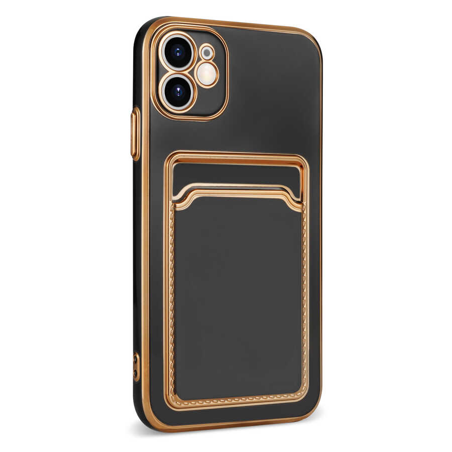 Apple iPhone 11 Kılıf Zore Bark Kartlıklı Kapak Lila