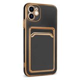 Apple iPhone 11 Kılıf Zore Bark Kartlıklı Kapak Siyah
