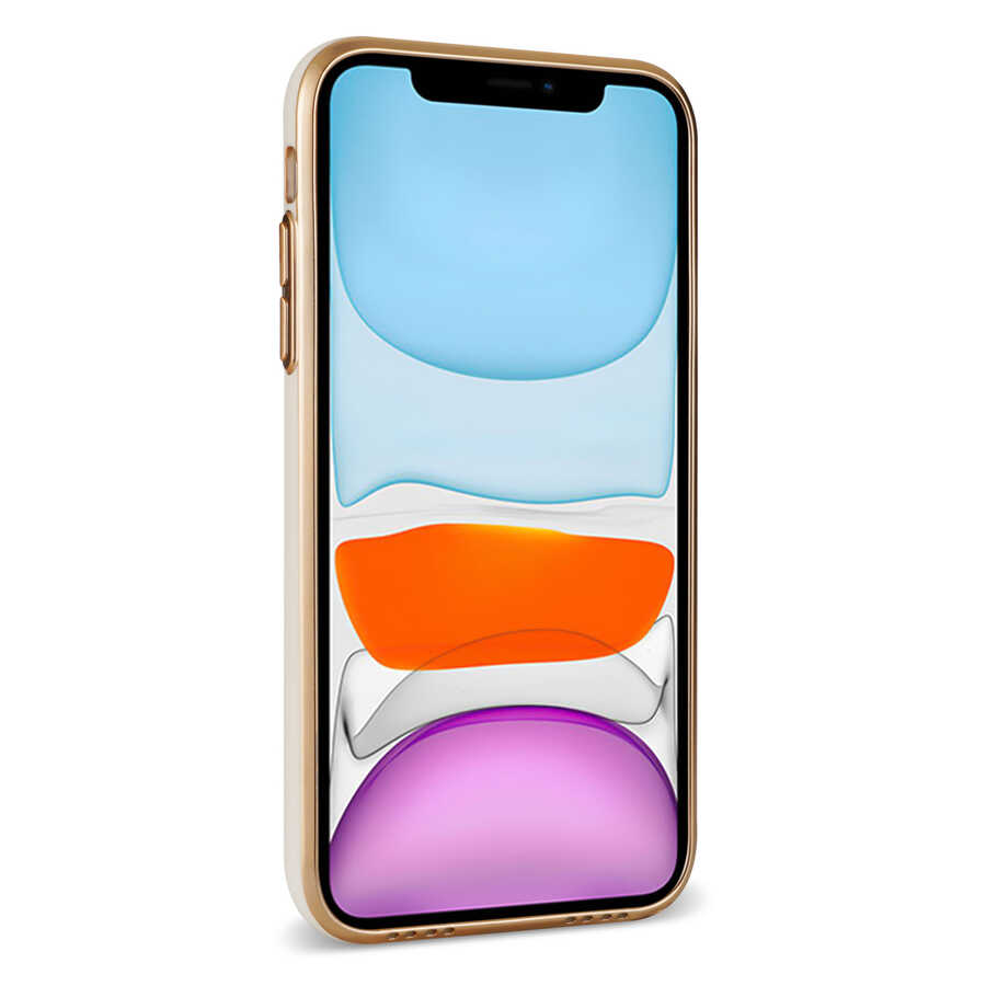 Apple iPhone 11 Kılıf Zore Bark Kartlıklı Kapak Beyaz