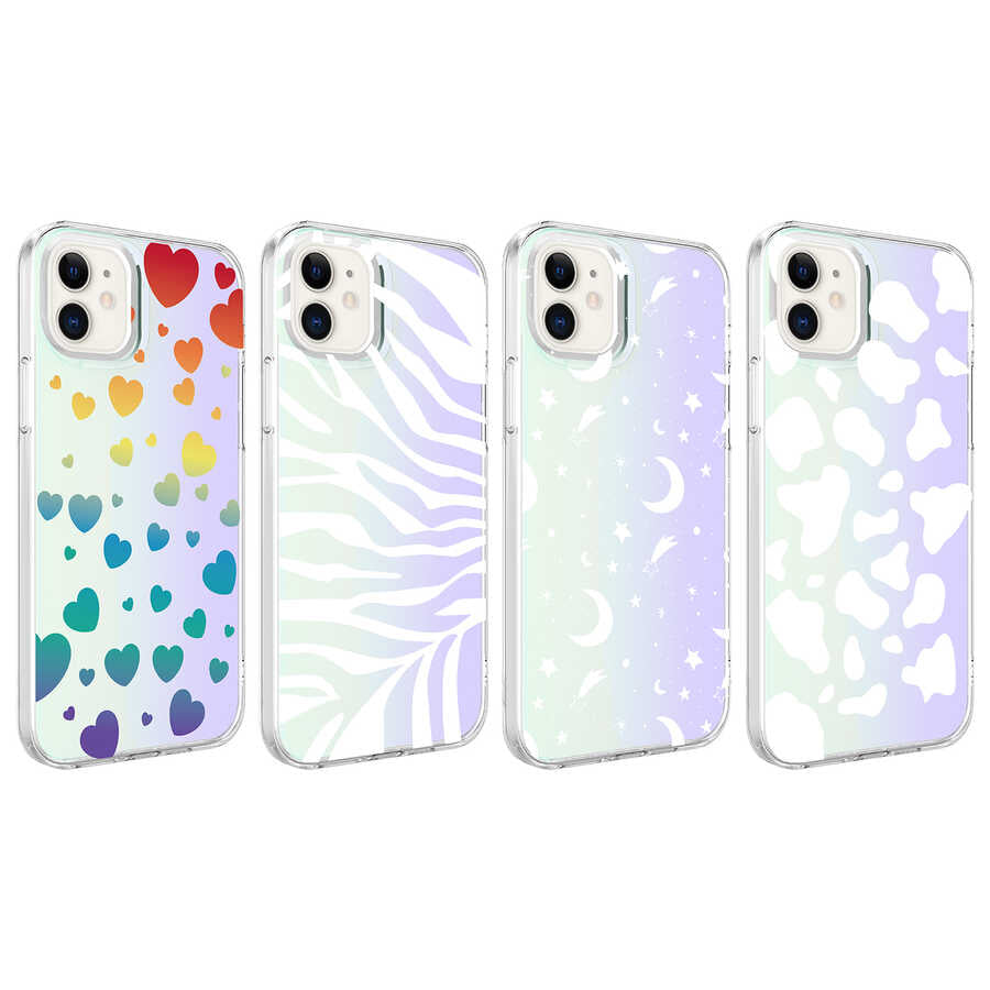 Apple iPhone 11 Kılıf Zore M-Blue Desenli Kapak Moon No4