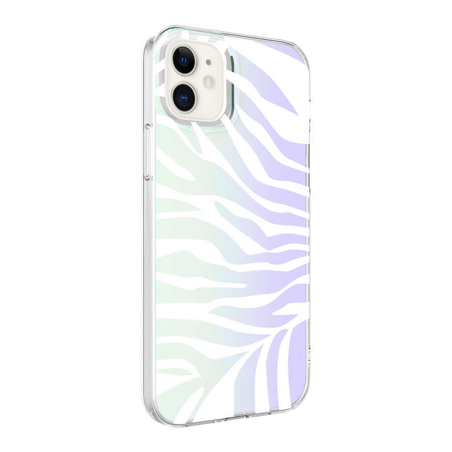 Apple iPhone 11 Kılıf Zore M-Blue Desenli Kapak Cow No2