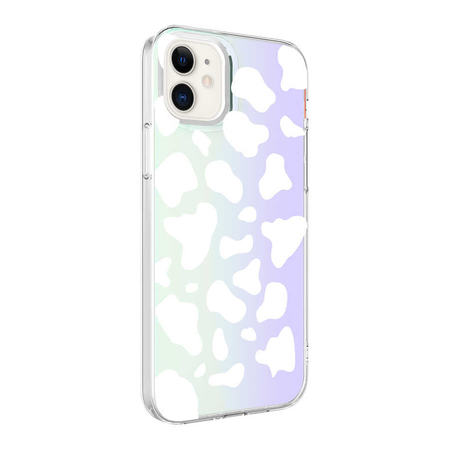 Apple iPhone 11 Kılıf Zore M-Blue Desenli Kapak Cow No2