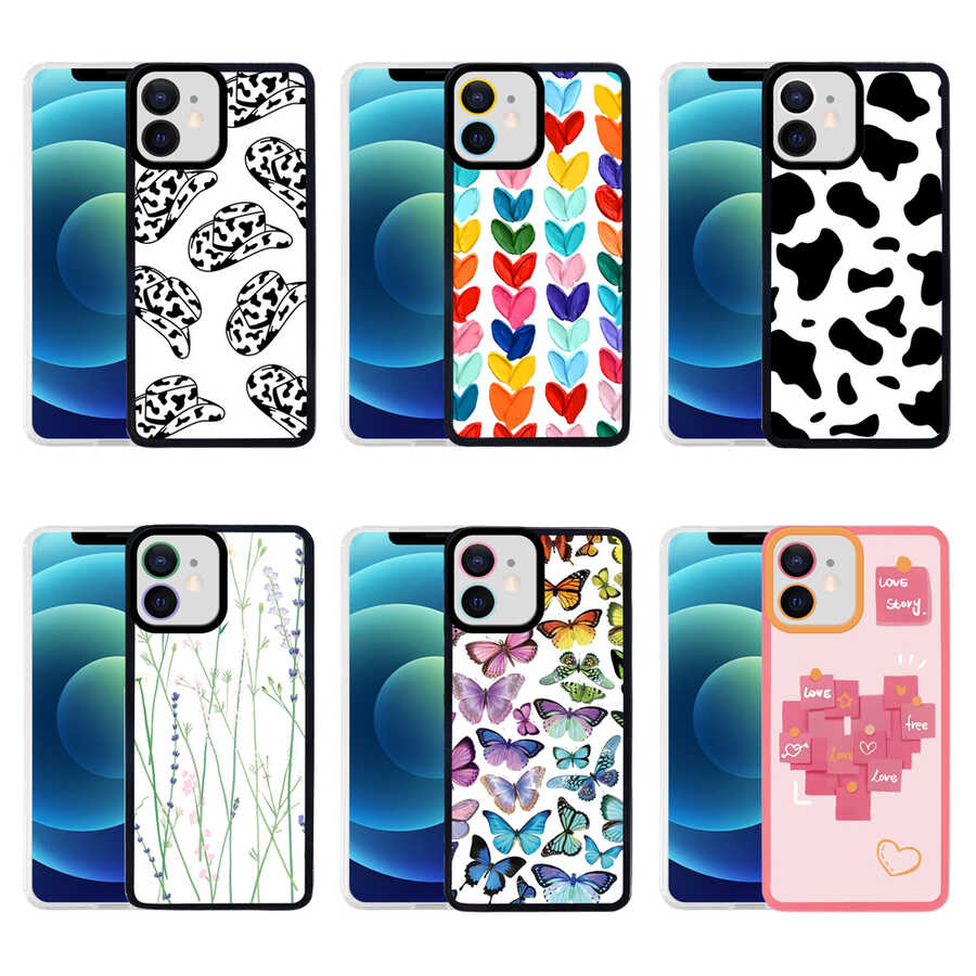 Apple iPhone 11 Kılıf Zore M-Fit Desenli Kapak Heart No6