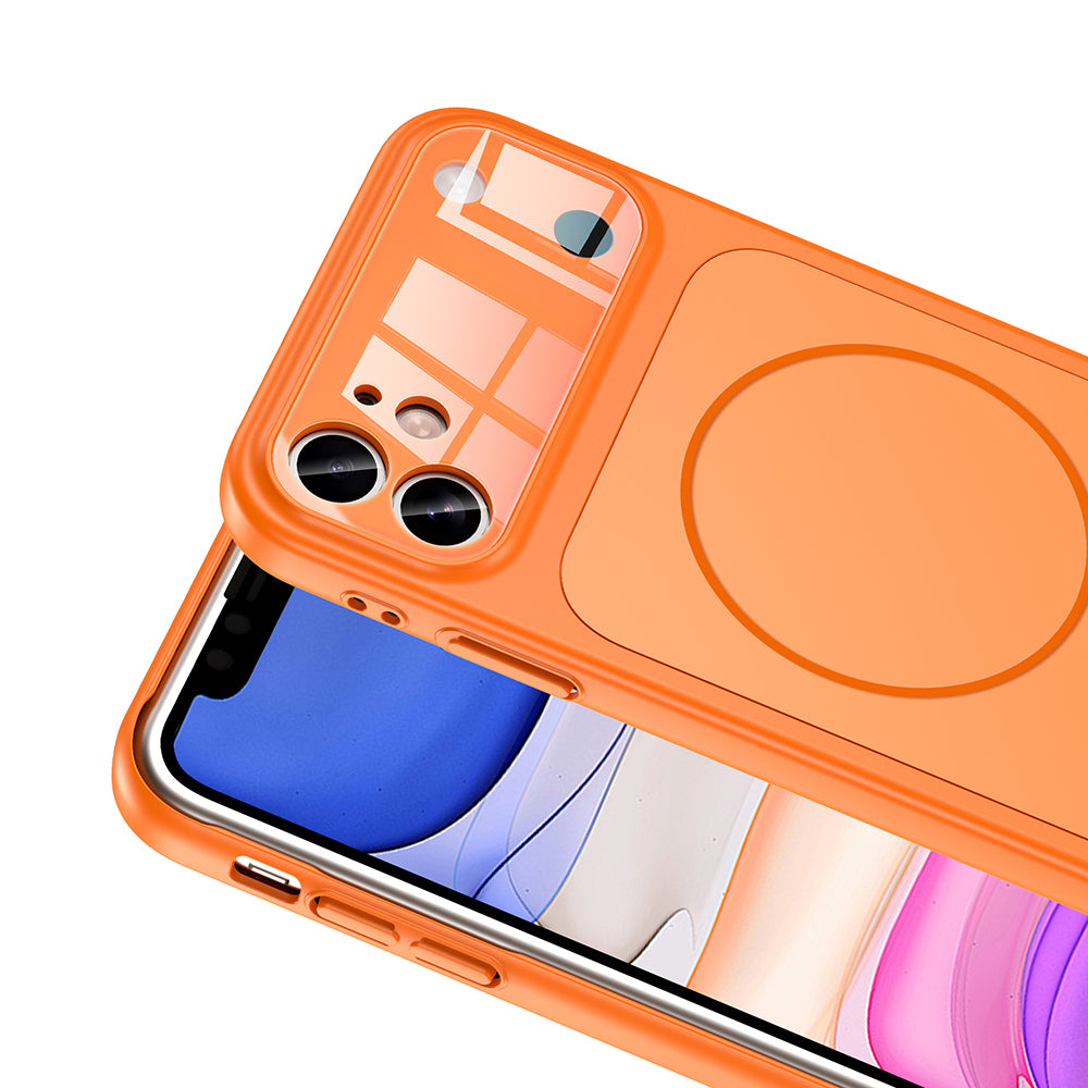 Apple iPhone 11 Kılıf Zore M-Safe Şarj Özellikli Kamera Korumalı Formen Kapak Gold