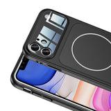 Apple iPhone 11 Kılıf Zore M-Safe Şarj Özellikli Kamera Korumalı Formen Kapak Gri