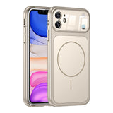 Apple iPhone 11 Kılıf Zore M-Safe Şarj Özellikli Kamera Korumalı Formen Kapak Gri