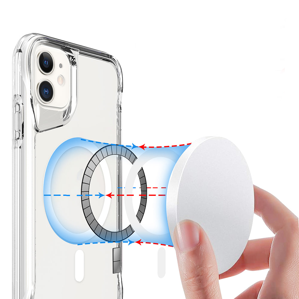 Apple iPhone 11 Kılıf Zore M-safe Şarj Özellikli T-Max M-safe Kapak Şeffaf
