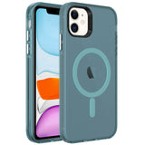 Apple iPhone 11 Kılıf Zore M-safe Şarj Özellikli Buzlu Transparan C-Pro Sert Kapak Siyah