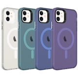 Apple iPhone 11 Kılıf Zore M-safe Şarj Özellikli Buzlu Transparan C-Pro Sert Kapak Koyu Gri