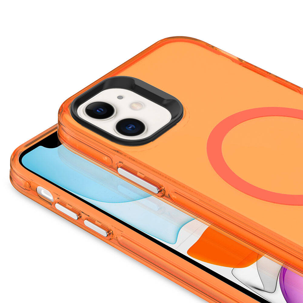 Apple iPhone 11 Kılıf Zore M-safe Şarj Özellikli Buzlu Transparan C-Pro Sert Kapak Siyah