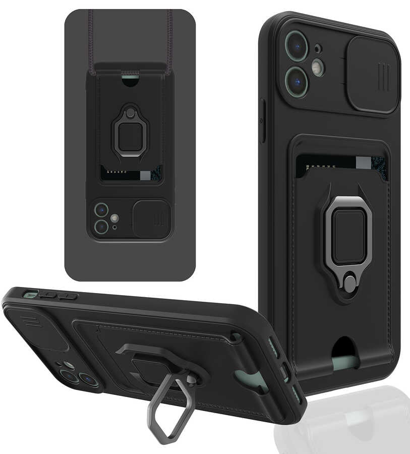 Apple iPhone 11 Kılıf Zore Pelit Kapak Siyah
