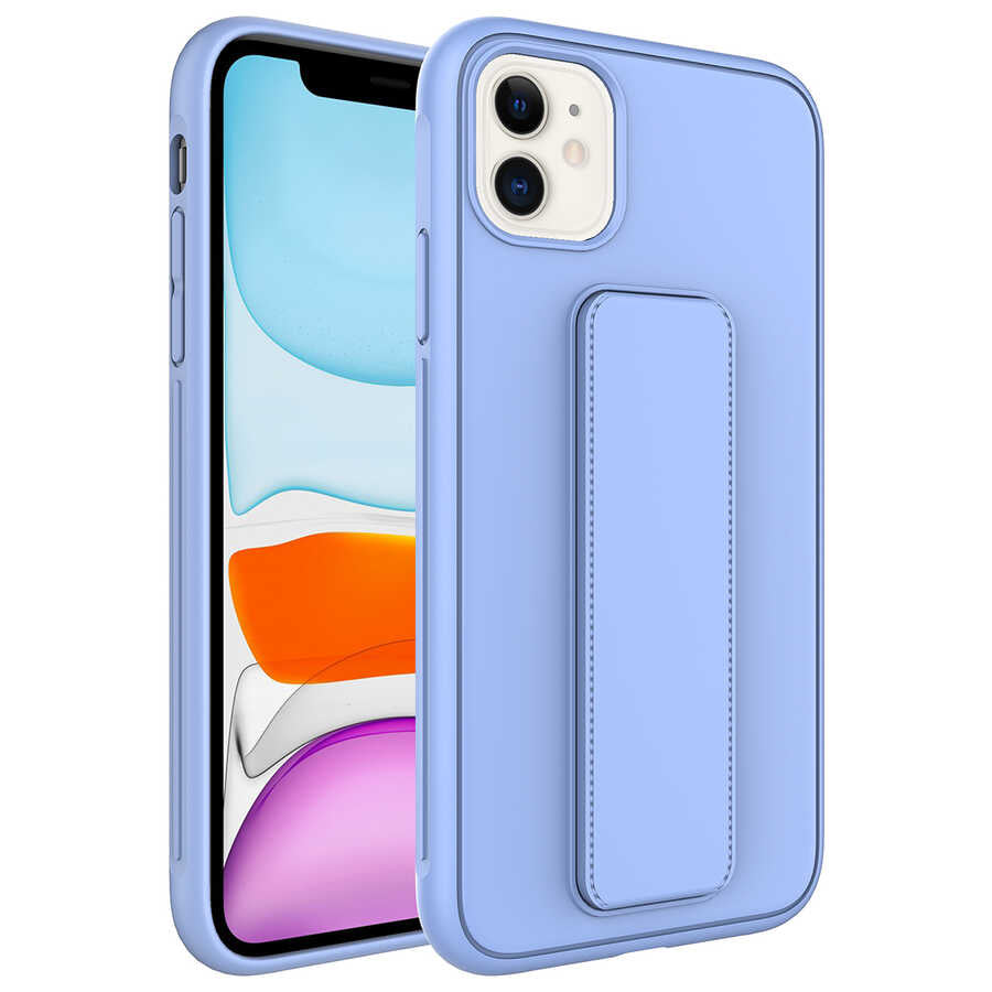 Apple iPhone 11 Kılıf Zore Qstand Kapak Lila