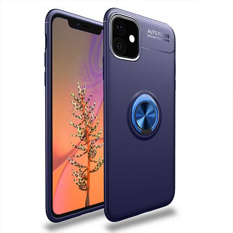 Apple iPhone 11 Kılıf Zore Ravel Silikon Kapak Siyah-Mavi