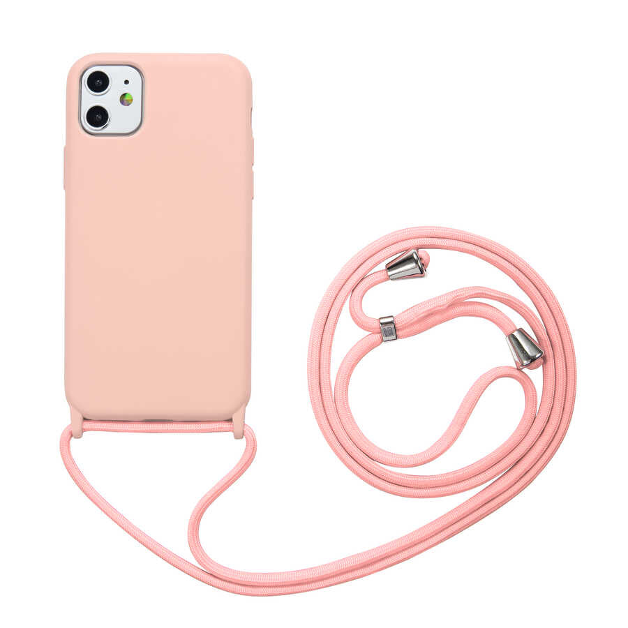 Apple iPhone 11 Kılıf Zore Ropi Kapak Pembe Açık