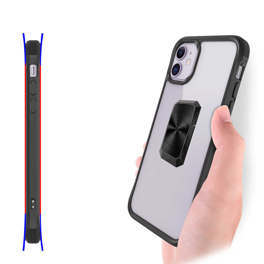 Apple iPhone 11 Kılıf Zore V-Bax Kapak Siyah