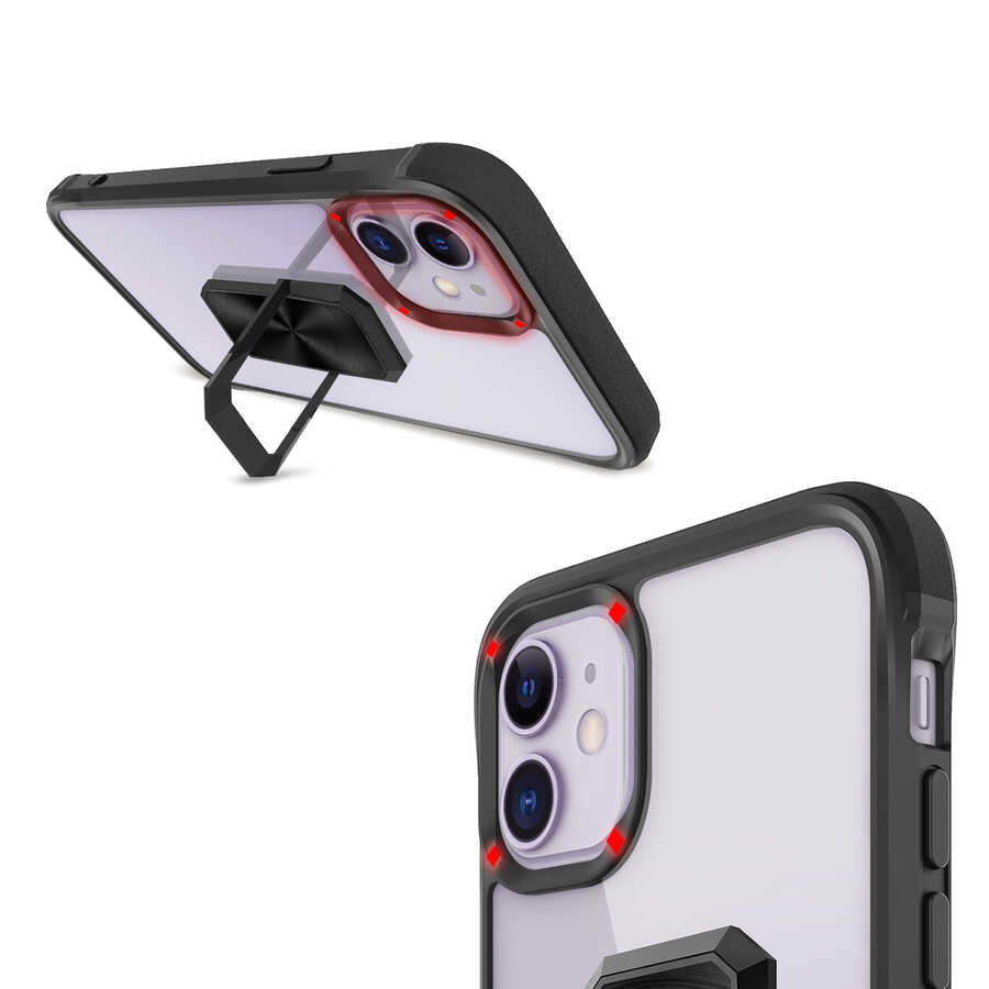 Apple iPhone 11 Kılıf Zore V-Bax Kapak Siyah