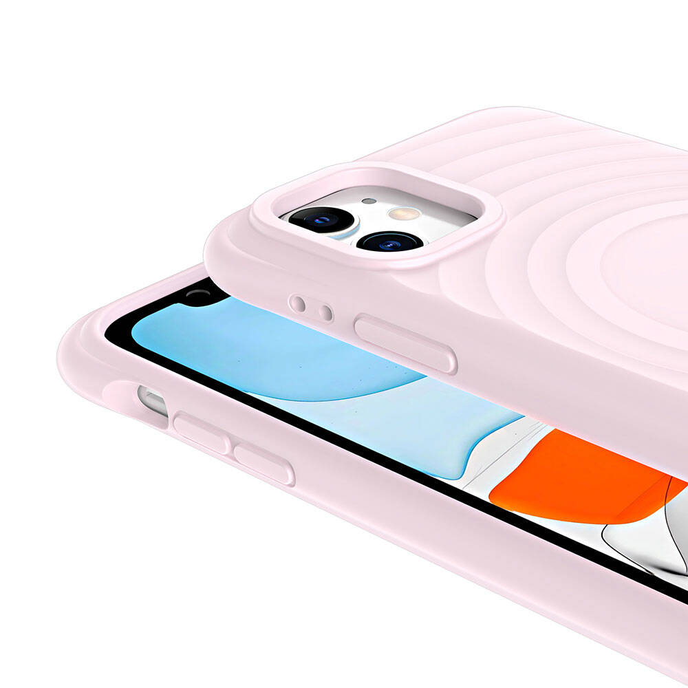 Apple iPhone 11 M-safe Şarj Özellikli Airbagli Mat Görünümlü Zore Hepi Kapak Mavi Açık