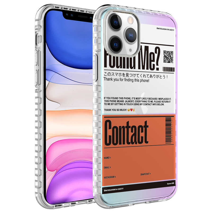 Apple iPhone 11 Pro Kılıf Airbag Kenarlı Renkli Desenli Silikon Zore Elegans Kapak NO6