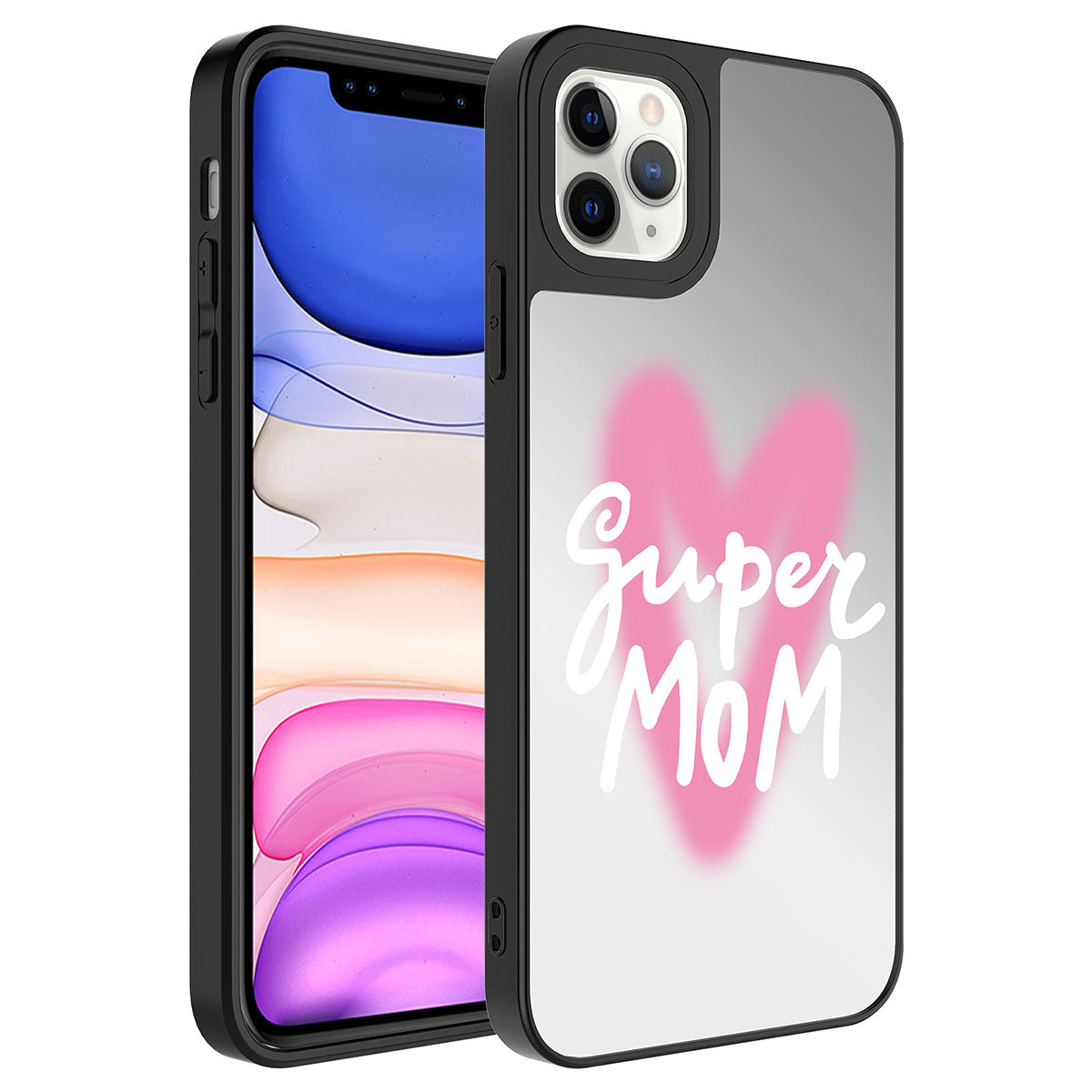 Apple iPhone 11 Pro Kılıf Aynalı Desenli Kamera Korumalı Parlak Zore Mirror Kapak Süper Anne