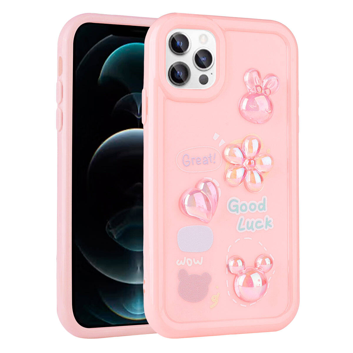 Apple iPhone 11 Pro Kılıf Kabartma Figürlü Parlak Zore Toys Silikon Kapak Mor