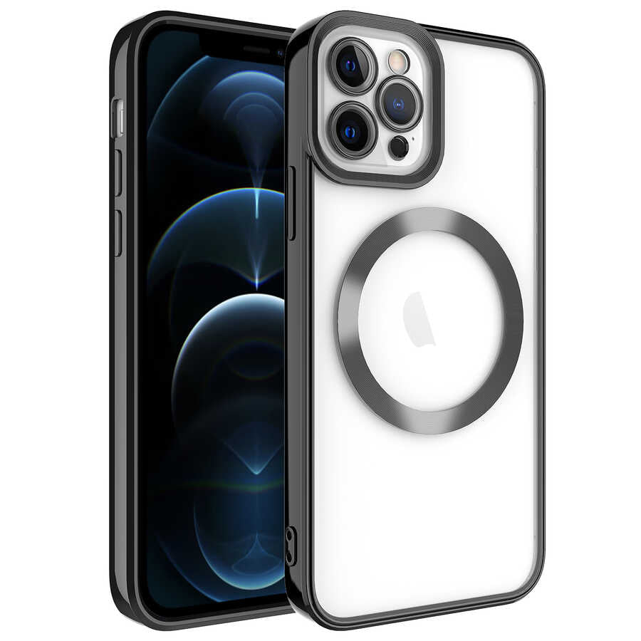 Apple iPhone 11 Pro Kılıf M-safe Wireless Şarj Özellikli Zore Setro Silikon Gümüş