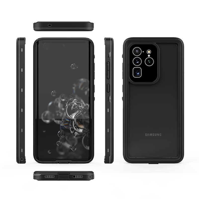 Galaxy S20 Ultra Kılıf 1-1 Su Geçirmez Kılıf Siyah