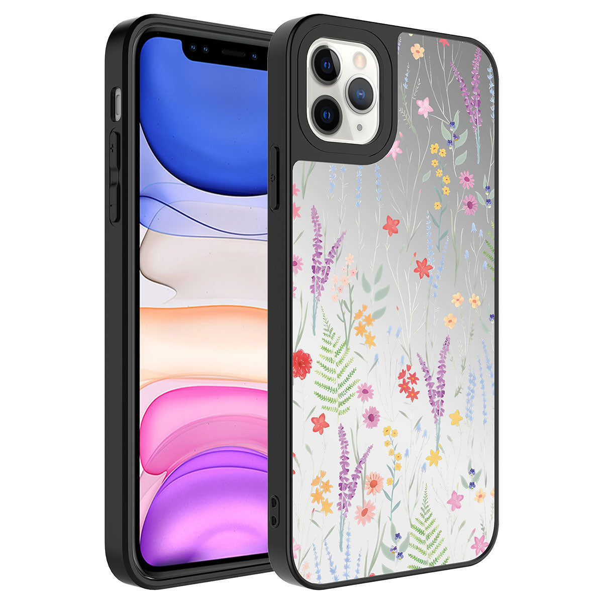 Apple iPhone 11 Pro Max Kılıf Aynalı Desenli Kamera Korumalı Parlak Zore Mirror Kapak Yazı
