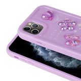 Apple iPhone 11 Pro Max Kılıf Kabartma Figürlü Parlak Zore Toys Silikon Kapak Mor