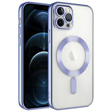 Apple iPhone 11 Pro Max Kılıf Kamera Korumalı M-safe Wireless Şarj Özellikli Zore Demre Kapak Lila