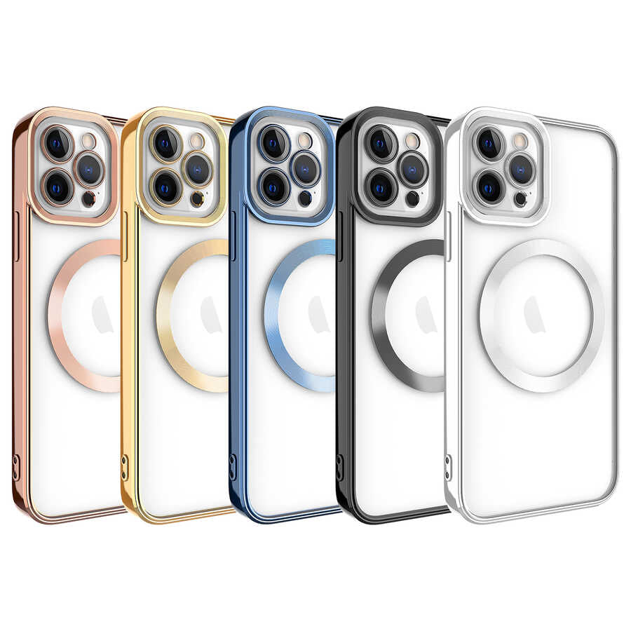 Apple iPhone 11 Pro Max Kılıf M-safe Wireless Şarj Özellikli Zore Setro Silikon Siyah