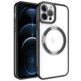 Apple iPhone 11 Pro Max Kılıf M-safe Wireless Şarj Özellikli Zore Setro Silikon Siyah
