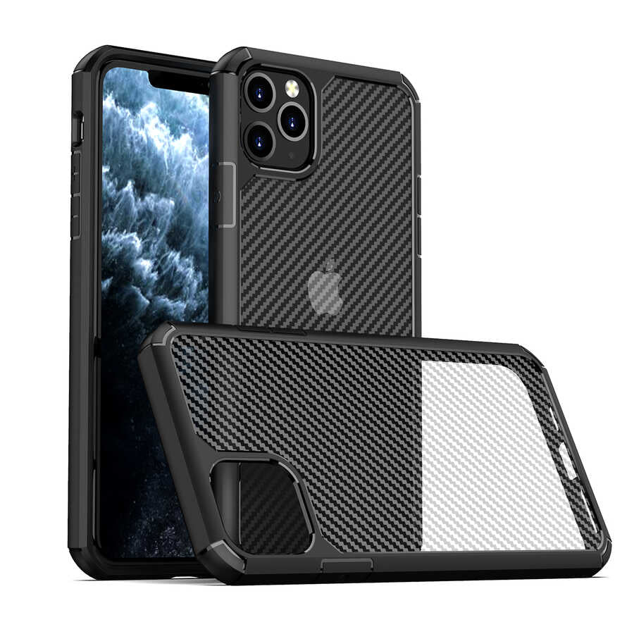 Apple iPhone 11 Pro Max Kılıf Zore İnoks Kapak Siyah