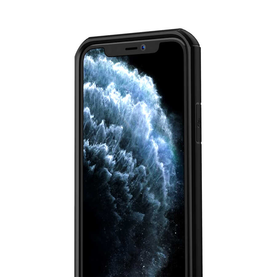 Apple iPhone 11 Pro Max Kılıf Zore İnoks Kapak Siyah